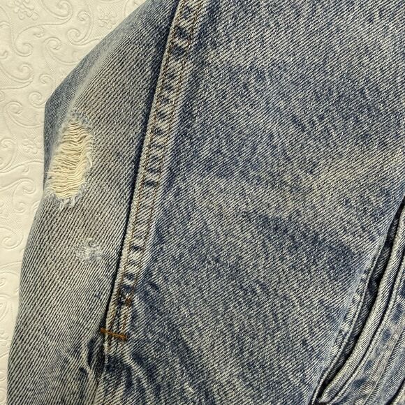 Vintage 80s Levis Sherpa Lined Denim Trucker Jacket Men 40R USA Jean Patches - Picture 12 of 16